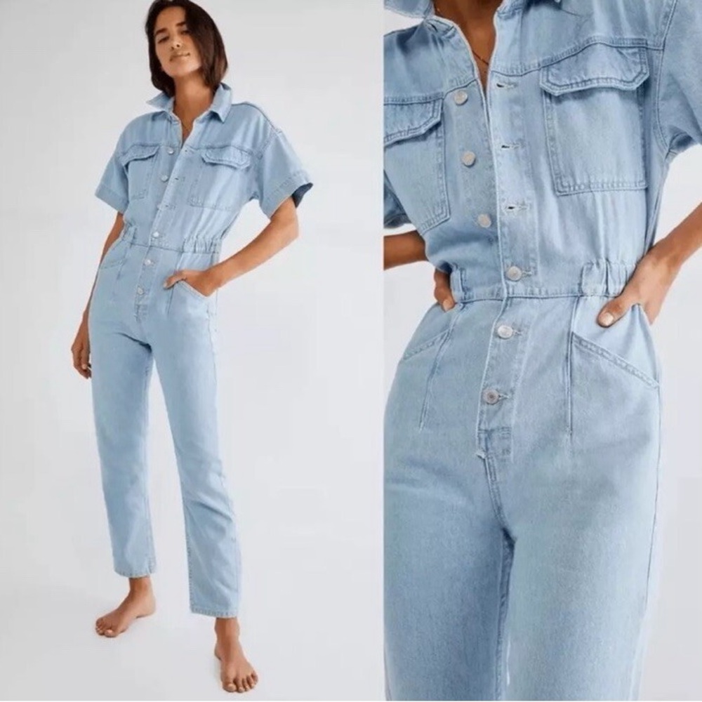 Free People Marci Denim Jumpsuit